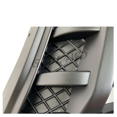 Matte Black Front Grill Mesh With White Amber LED Lights Car Accessories