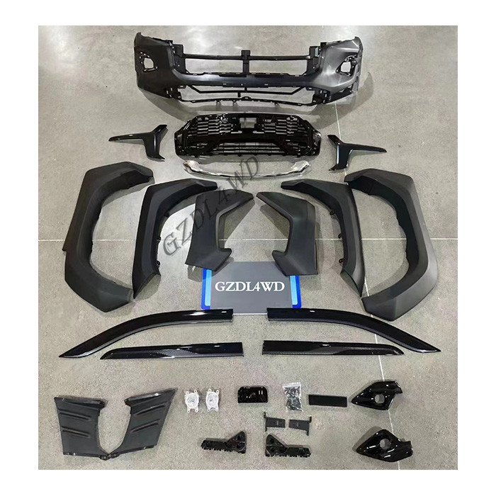 Purple Horn 4x4 Body Kits Grille Front And Rear Bumper Kits For Hilux 15-21 Modified To Gr Sport 2021+ With Light